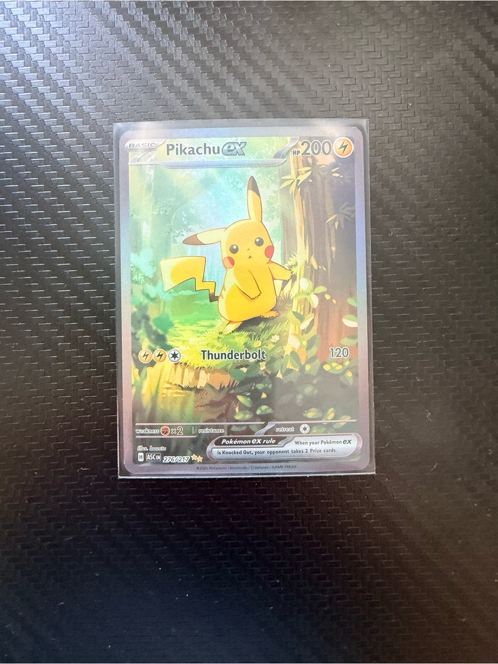 Pokemon Pikachu EX Holographic Card - Yellow unidentified card